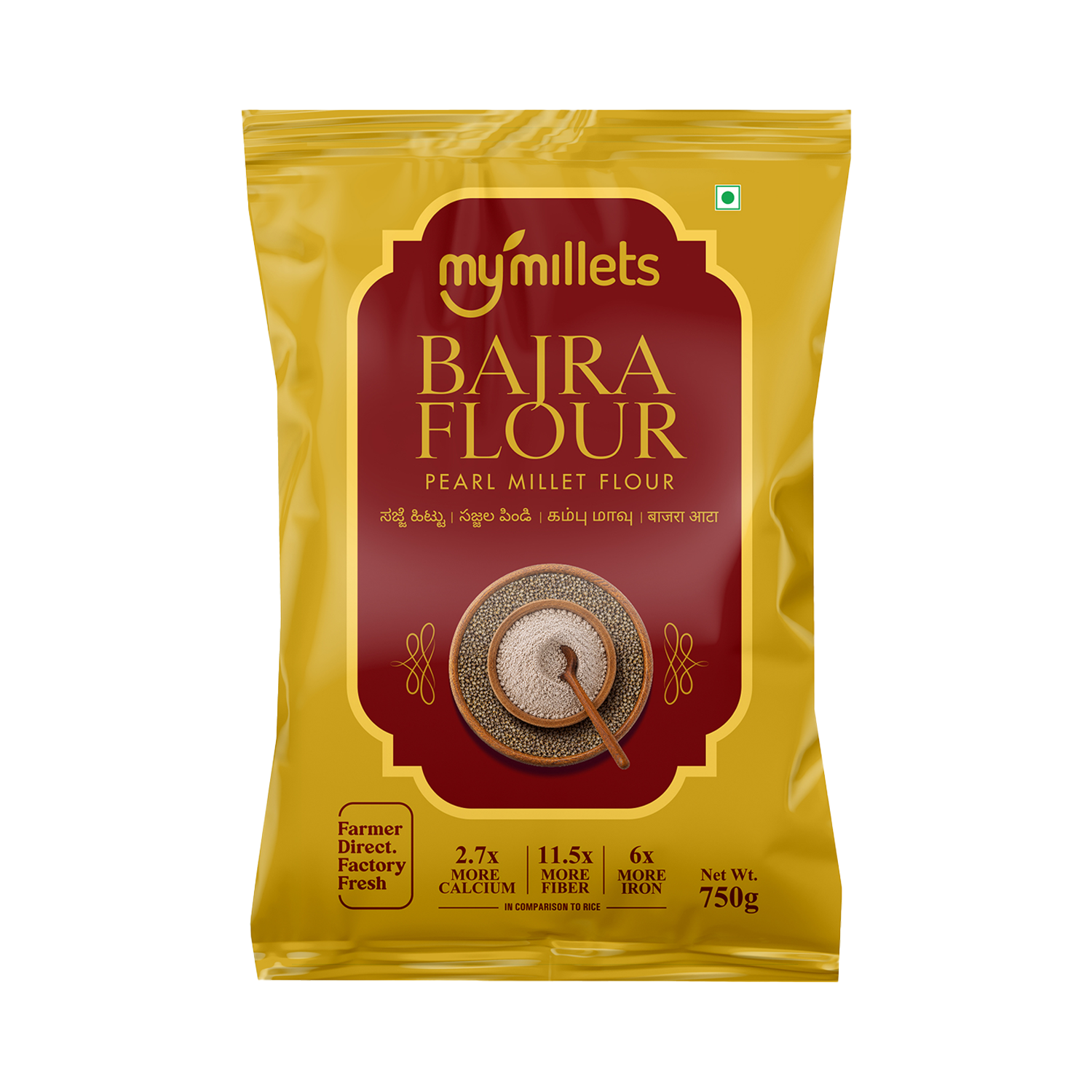 Bajra Flour 750g | Pearl Millet Flour | High in Fiber & Iron