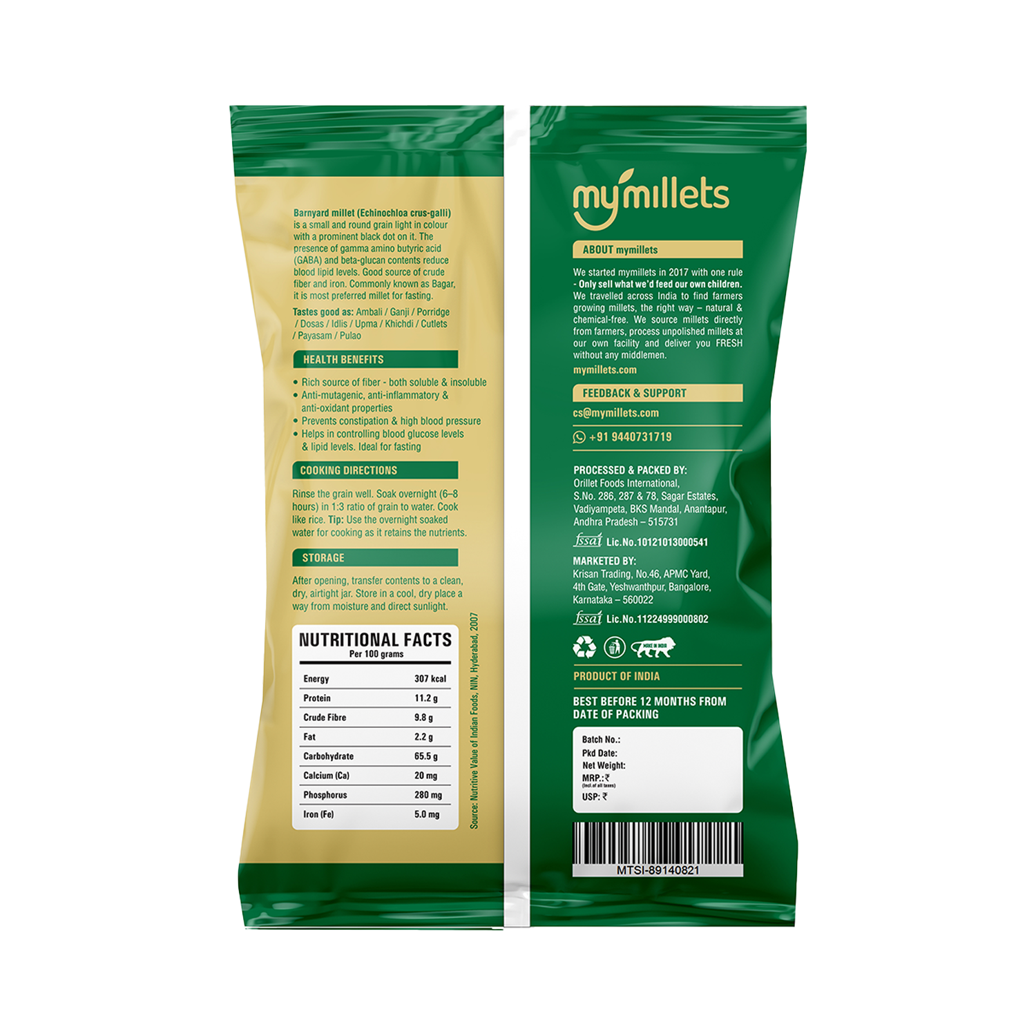 Barnyard Millet Unpolished | Udhalu | Gluten-Free Healthy Grain