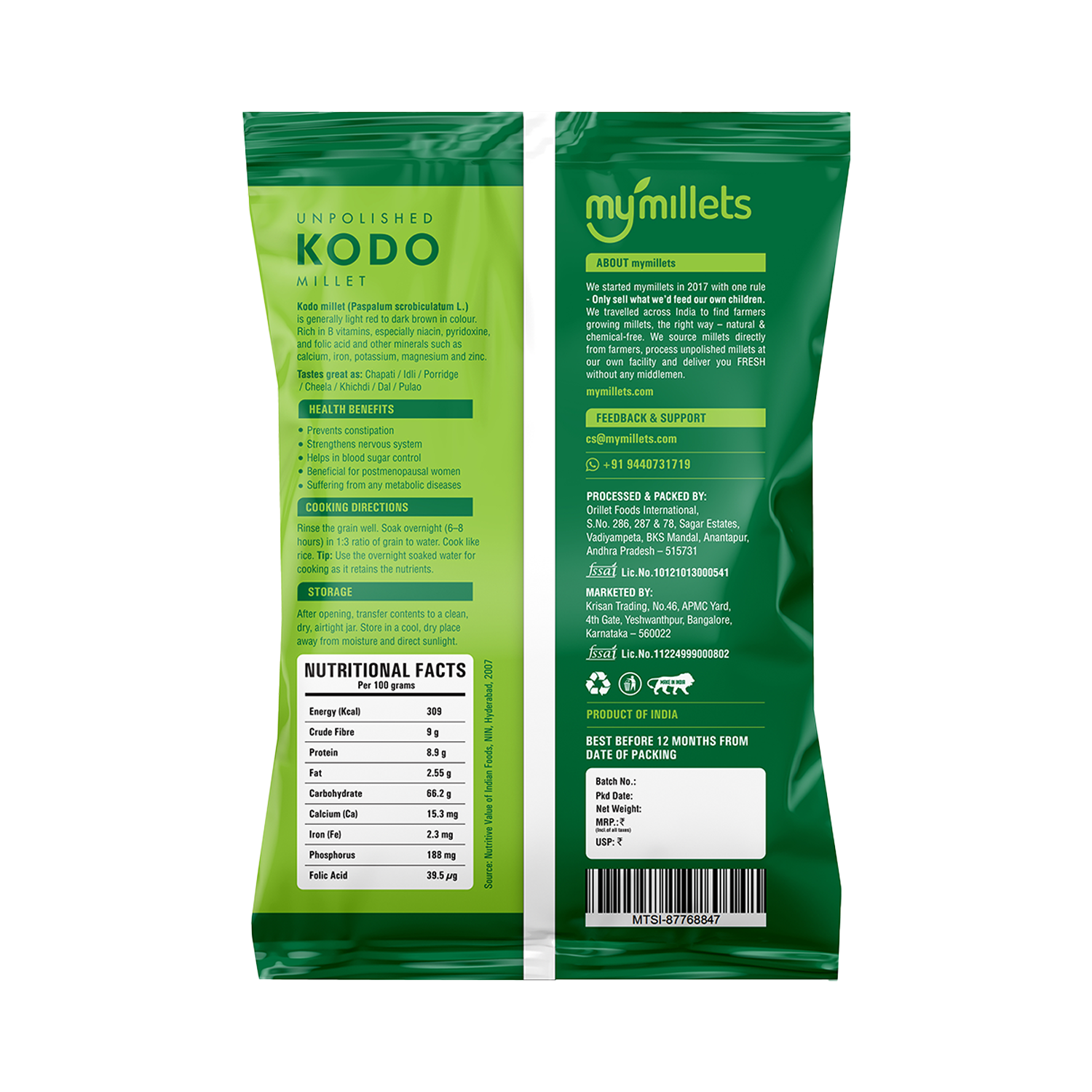 Kodo Millet Unpolished | Arika Millet | Gluten-Free Whole Grain