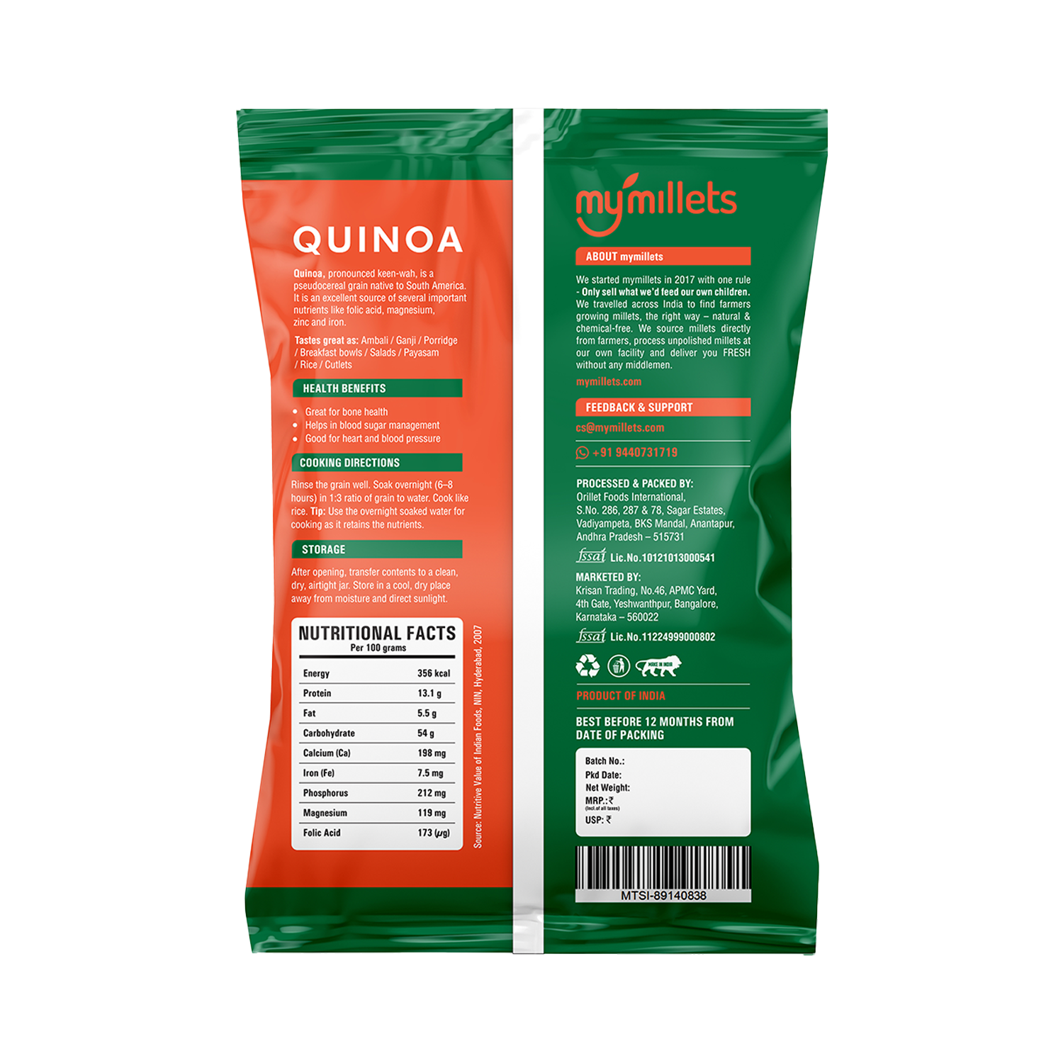 Quinoa Unpolished | High Protein Gluten-Free Superfood Grain for Healthy Diet